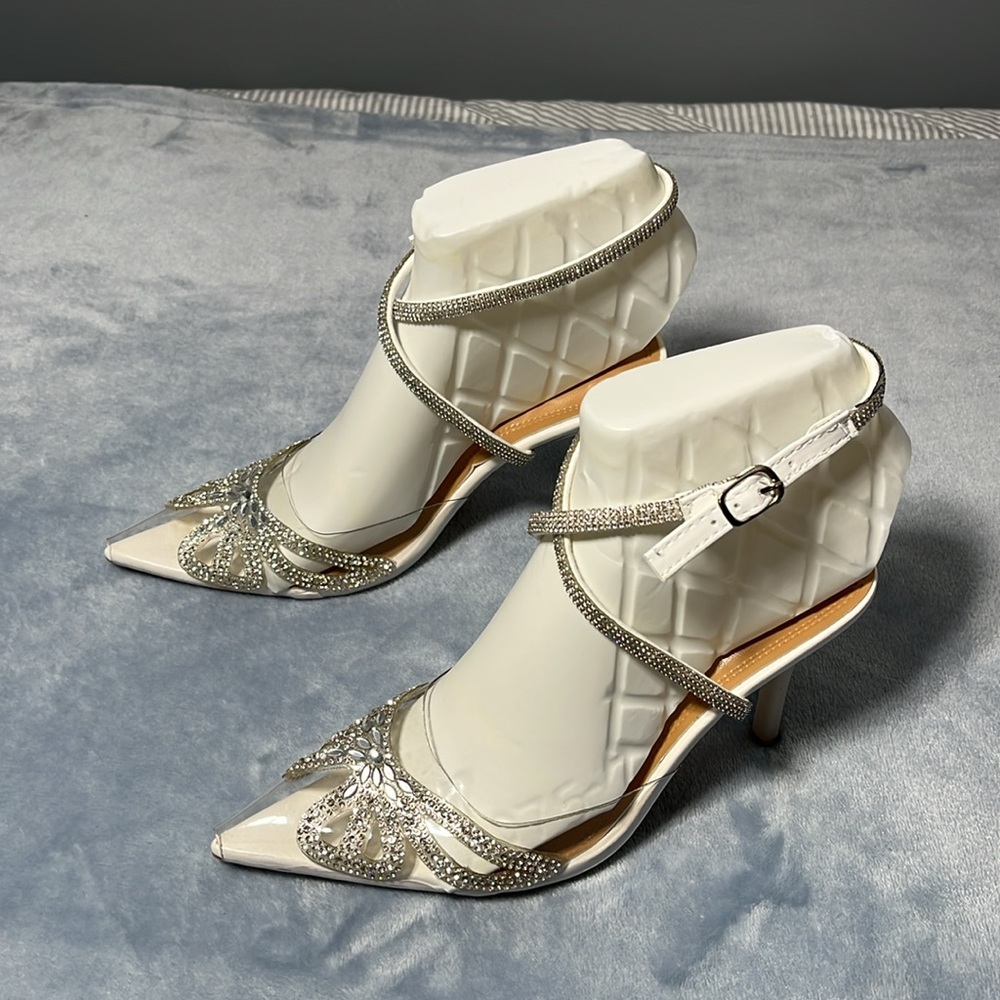 Silver Women's Formal Heels - Picture 3 of 9